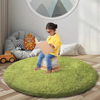 Super Soft Circle Rugs for Girls Princess Castle Toddlers Play Tent 4 Diameter Circular Area Rugs for Kids Bedroom Baby Room Decor Round Shag Playhouse Carpets(Φ4, Grass Green)