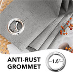H.VERSAILTEX Linen Blackout Curtains 54 Inches Long 100% Blackout Thermal Insulated Textured Linen Look Curtain Draperies Anti-Rust Grommet, Energy Saving with White Liner, 2 Panels, Dove Gray