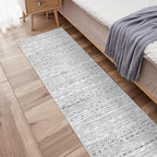 Moroccan Washable Hallway Runner Rug - 2'6"x14' Non Slip Kitchen Rug Rubber Backing Floor Carpet Low Pile Mat Soft Living Room Rug for Entryway Farmhouse Bedroom 2'6"x14' Gray