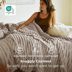 Bedsure GentleSoft California King Size Blanket for Bed - Cozy Soft Blankets for Women, Cute Large Throws for Girls, Beige, 102x96 Inches