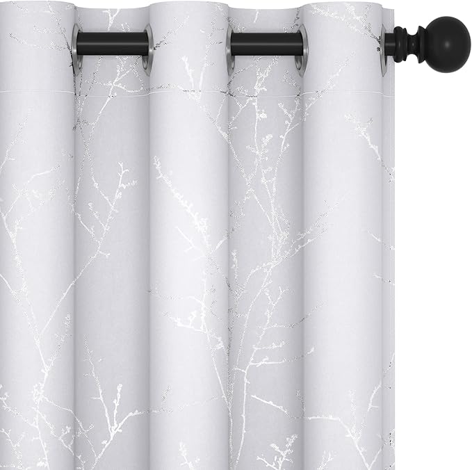 Deconovo Living Room Curtains 63 Inches Long, Blackout Curtains for Bedroom