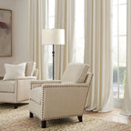 RYB HOME Beige Velvet Curtains 84 inches for Bedroom Living Room