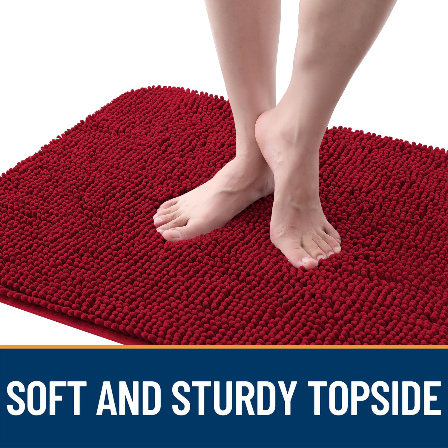 OLANLY Dog Door Mat for Muddy Paws 59x32, Super Absorbent Chenille Mud Mat