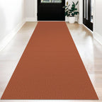 KOZYFLY Long Runners for Hallways 3x12 ft Washable Kitchen Runner Non Slip Rubber Backed Hallway Rugs Cotton Entryway Runner Rug Floor Carpet for Indoor Hall, Backdoor, Kitchen, Orange/Tan