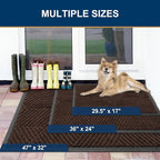 Smiry Front Door Mat Outside Entrance, Low Profile Rubber Doormat, 71x47