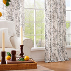 jinchan Vintage Floral Linen Curtains 102 Long for Living Room 2 Panels