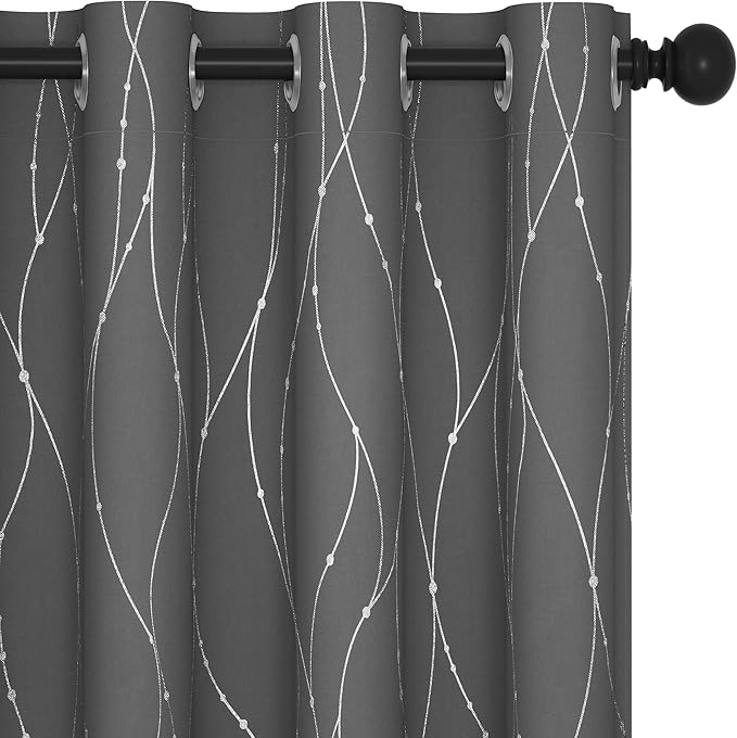 Deconovo Living Room Curtains 84 Inches Long, Blackout Curtains for Bedroom
