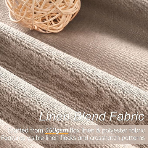 102 inch long Linen blackout curtains for tall windows 2 Panels 100% Blackout Linen texture Curtain Window Drapes Back Tab Rod Pocket Room Darkening Thermal Insulated Panel for Bedroom Living Room