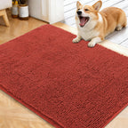 OLANLY Dog Door Mat for Muddy Paws 40x32, Super Absorbent Chenille Mud Mat