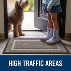 OLANLY Front Door Mat Outside 47x17, All-Season Heavy-Duty Rubber Doormat