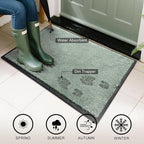 Mibao Dirt Trapper Door Mat for Indoor Outdoor, Waterproof All-Season, All-Weather Doormat, Heavy Duty Non-Slip Entrance Rug, Low Profile Absorbent Entrance Mat Carpet, 72" x 24", Green