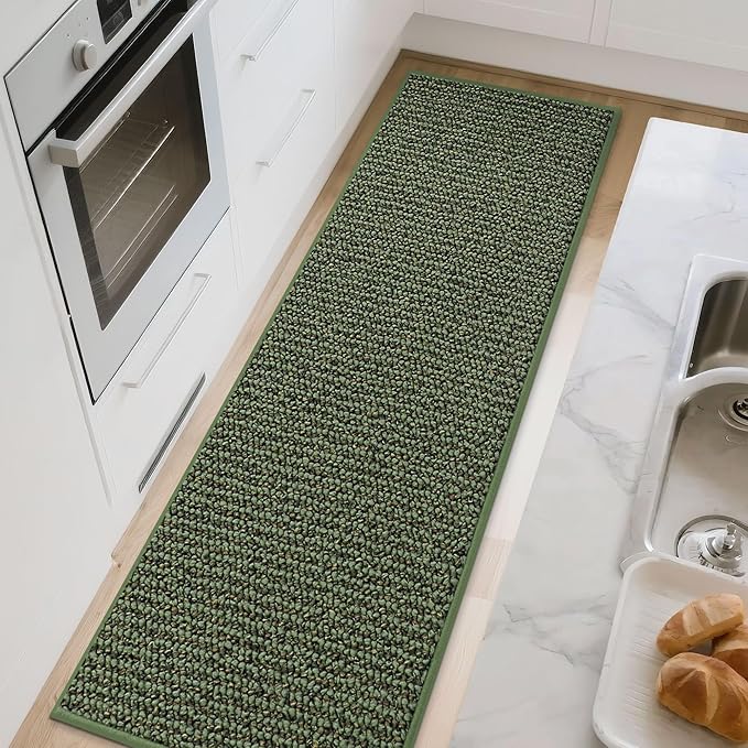 BEQHAUSE Kitchen Runner Rugs 32"x72", Kitchen Mats for Floor, Green