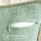 MIULEE Pack of 2 Couch Throw Pillow Covers 20x20 Inch Greyish Green Farmhouse Decorative Pillow Covers with Stitched Edge Soft Chenille Solid Dyed Spring Pillow Covers for Sofa Bed Living Room