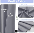 Simplebrand Ava Silver Grey Short 36 Inches Blackout Curtain 2 Panels Set, Half Window Rod Pocket Privacy Curtain Tiers for Kitchen, Curtains Blackout for Bathroom Shades, W40 x L36 Inch, Silver Grey