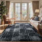 5x7 Ft Large Shag Rugs for Bedroom Living Room, Tie Dyed Ultra Soft Fluffy Furry Area Rug for Indoor Floor, Aesthetic Carpet for Home Decor (Grey)