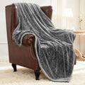 Exclusivo Mezcla Fuzzy Large Fleece Throw Blanket for Couch, Mixed Black