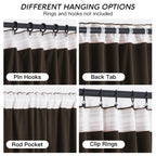 RYB HOME Brown Blackout Curtains 84 inches Long Velvet for Bedroom