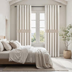 Topfinel Living Room Curtains 102 Inches Long for Large Window Cream Ivory Birch Linen Texture 100% Blackout Curtains for Bedroom Noise Reduction Curtains Farmhouse Style 2 Panels (W40 xL102)