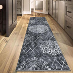 HEBE Hallway Runner Rug 2'x10' Washable Vintage Distressed Area Rugs Non Slip Laundry Rug Runner Boho Floor Carpet Runners for Hallways Entryway Laundry Room Kitchen Bathroom