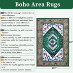 SERISSA 9x12 Area Rugs for Living Room, Large Washable Non-Slip Boho Rug, Ultra Soft Vintage Green White Oriental Tribal Print Distressed Carpet for Dining Room Bedroom Dorm Office Home Decor