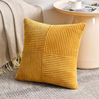 Fancy Homi 2 Packs Sunflower Yellow Spring Decorative Throw Pillow Covers 20x20 Inch for Living Room Couch Bed Sofa, Gold Yellow Home Decor, Soft Corss Corduroy Patchwork Textured Cushion Case 50x50cm