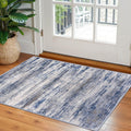 KOZYFLY Abstract Rugs for Entryway 2x3 Washable Small Area Rug Grey-Blue