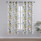 Topfinel White Pretty Pioneer Woman Blackout Curtains 63 Inches Length 2 Panels, Aesthetic Retro Botanical Floral Hummingbird Printed Soundproof Grommet Drapery Treatment for Nursery Kid Classroom