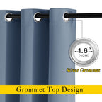 NICETOWN Room Darkening Curtains for Windows - Home Fashion Energy Saving Grommet Top Thermal Insulated Drapes for Bedroom/Patio Door (Stone Blue, 1 Pair, 66 by 90 Inch)