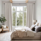 MIULEE 100% Blackout Linen Curtains for Bedroom 42 x 72 Inch Ivory 2 Panels
