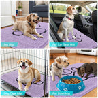 OLANLY Dog Door Mat for Muddy Paws 48x30, Paw Print Design Chenille Mud Mat