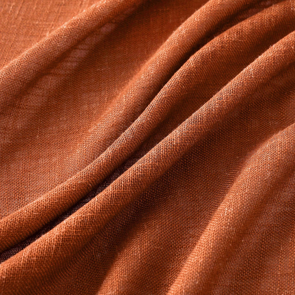 MIULEE Rust Fall Linen Curtains 52x96 Inch 2 Panels for Bedroom Living Room