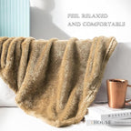 Exclusivo Mezcla Plush Fuzzy Fleece Throw Blanket Extra Large, Super Soft, Fluffy and Warm Blankets for Couch, Bed, All Season (Brown, 50x70 inches)