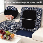 hyha 12Pcs Patio Cushion Covers, Stretch Outdoor Couch Cushion Covers Replacement, Washable Outdoor Chair/Sofa Slipcovers for Patio Furniture Cushions Protector with Elastic Bottom(Baroque,Cover Only)