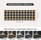 Lahome Colette Checkered Easy Jute Runner Rug, 2x8 Hallway Kitchen Runner Rug Non Slip Washable Outdoor Carpet for Entryway Indoor, Checkerboard Black Indoor Outdoor Carpet for Hallway 8ft Entry
