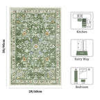 Yamaziot Washable 2x3 Area Rugs Small Entryway Non Slip Rug, Sage Green