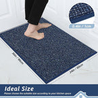 BEQHAUSE Kitchen Rugs 24"x36", Non-Slip Kitchen Mats for Floor, Blue