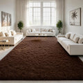 LOCHAS Area Rugs 9x12 Fluffy Living Room Carpets for Kids Bedroom, Brown