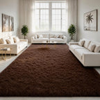 LOCHAS Area Rugs 9x12 Fluffy Living Room Carpets for Kids Bedroom, Brown