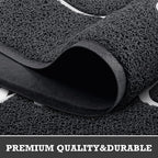 CozyBounty Black Door Mat Welcome Mats Outdoor Indoor Non-Slip Doormat for Entryway Low-Profile Floor Mat for Yard, Garage, High Traffic Areas (30"x17.5", Black)