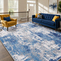 RELEANY Washable 6'x9' Abstract Area Rug for Living Room Blue Gray