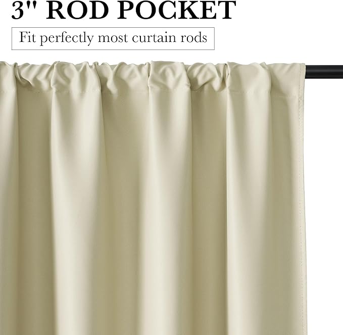 RYB HOME 100% Blackout Short Curtains for Small Window, Thermal Insulated