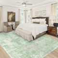 VECARF Area Rug 10x14 Washable Rug, Vintage Boho Medallion Rugs Non-Slip Soft Low Pile Large Distressed Rug Indoor Retro Carpet for Living Room Bedroom Dining Room Home Office (SageGreen, 10'x14')