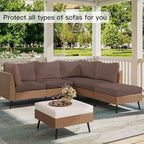 Outdoor Cushion Covers Set,14PCS Patio Furniture Couch Seat Slipcovers, Replacement for Sofa Sectional Chair(Cover，Only)