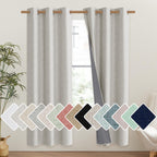 NICETOWN Snowbound Vintage Linen 100% Blackout Curtains for Classroom, Thermal Insulated Curtains 72" Long, Noise Reducing Window Treatment Drapes for Gym Room, 42" Wide Per Panel, Set of 2
