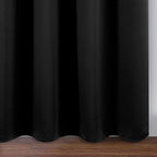 LEMOMO Black Thermal Blackout Curtains/42 x 95 Inch/Set of 2 Panels Room Darkening Curtains for Bedroom