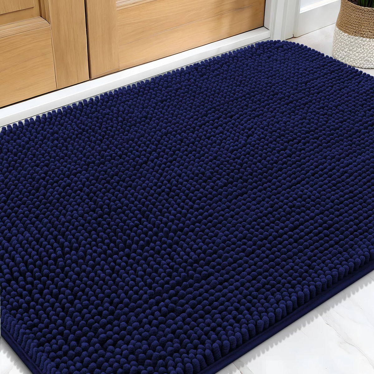 OLANLY Dog Door Mat for Muddy Paws 34x21, Super Absorbent Chenille Mud Mat