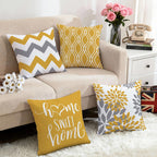 Hexagram Geometric Yellow Pillow Covers 20x20, Decorative Pillow Covers