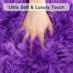 duduta Purple Faux Sheepskin Runner Rugs 2x6 ft, Fluffy Fur Sofa Couch Covers Shag Rug for Bedroom Living Room Hallway Home Decor Non Slip