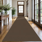 KOZYFLY Extra Long Runners for Hallways 3x16 ft Washable Kitchen Runner Non Slip Rubber Backed Hallway Rug Cotton Entryway Runner Rug Floor Carpet for Indoor Hall, Kitchen, Stair, Reddish Brown/Coffee