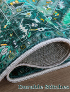 SERISSA 2'6"x8' Washable Non Slip Boho Runner Rug for Hallway，Teal
